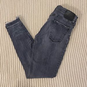 Zara grey washed raw hem jeans